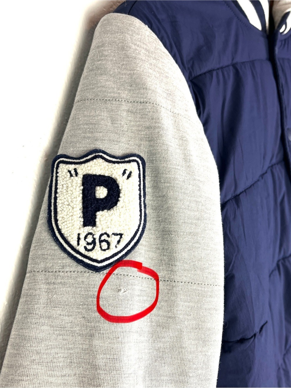 Polo Ralph Lauren Navy Quilted Hooded Varsity Jacket Big Pony Kids size large - Picture 6 of 6
